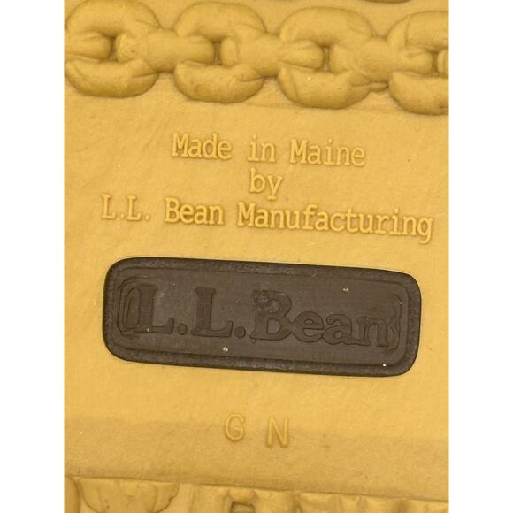 LL Bean USA Rubber Moccasin Bean Boots US 9N Leather Rubber Gum Sole 175061 - Picture 7 of 11